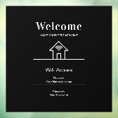 Zwart Eenvoudig Welkom Home Wifi Metaal Raamsticker (Vel 3)
