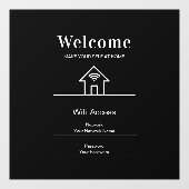 Zwart Eenvoudig Welkom Home Wifi Metaal Raamsticker (Vel)