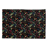 Zwart Eenvoudig Wildbloempatroon Kussensloop (Achterkant)