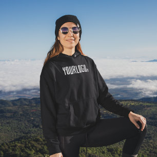 Zwart Eenvoudig Zakelijk logo Merk Vrouwen Hoodie