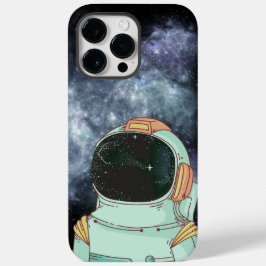 Zwart Eenvoudige Astronaut Case-Mate iPhone 14 Pro Max Hoesje