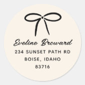 Zwart Eenvoudige boog retour adres Sticker (Voorkant)