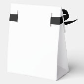 Zwart Eenvoudige Hart Krans Monogram Huwelijk Bedankdoosjes (Achterkant)