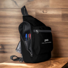 Zwart Eenvoudige Minimalistische Naam en Monogram