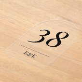 Zwart Eenvoudige Moderne Acryl Boog Tafelnummers (Laagn)