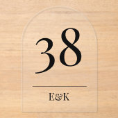 Zwart Eenvoudige Moderne Acryl Boog Tafelnummers (Voorkant)