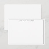 Zwart eenvoudige, moderne, formele dun grens notitiekaartje (Voorkant / Achterkant)