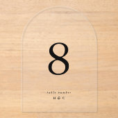 Zwart Eenvoudige Moderne Trouwacryl Tafelnummers (Voorkant)