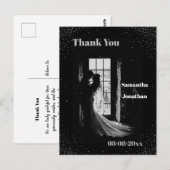 Zwart Eenvoudige Nacht Sky Bruiloft Dank u Briefkaart (Voorkant / Achterkant)