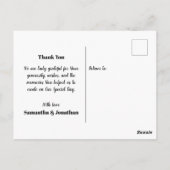 Zwart Eenvoudige Nacht Sky Bruiloft Dank u Briefkaart (Achterkant)