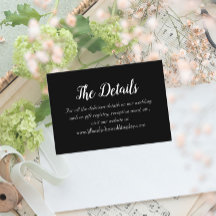 Zwart Eenvoudige Stijl Trouwdetails