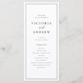 Zwart Eenvoudige Typografie Formele Bruiloft Programmakaart (Voorkant)