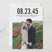 Zwart Eenvoudige Typografie Save the Date Aankondi Kaart (Voorkant)