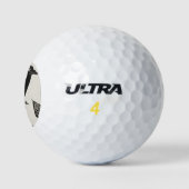 Zwart-eenvoudige weergave van rij golfballen