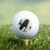 Zwart-eenvoudige weergave van rij golfballen