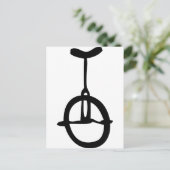 zwart eenwielpictogram briefkaart (Staand voorkant)