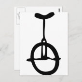 zwart eenwielpictogram briefkaart (Voorkant / Achterkant)