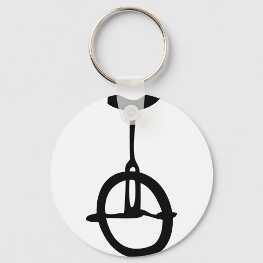 zwart eenwielpictogram sleutelhanger (Voorkant)