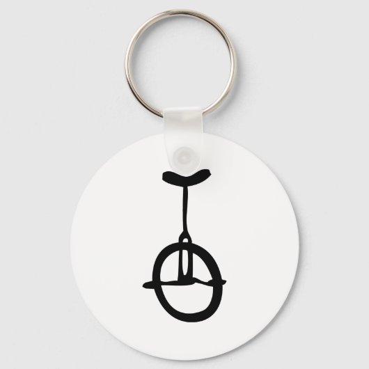 zwart eenwielpictogram sleutelhanger (Voorkant)