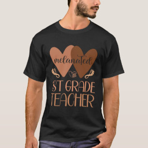 Zwart eerste klas leraar zwarte geschiedenis vrouw t-shirt