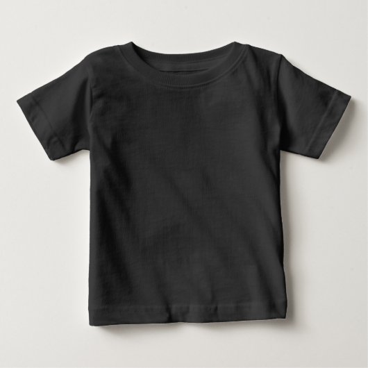 Zwart Effen Kleur Baby Jersey T-shirt (Voorkant)