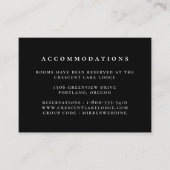 Zwart Effen Kleur Bruiloft Accommodaties Informatiekaartje (Voorkant)