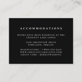 Zwart Effen Kleur Bruiloft Accommodaties Informatiekaartje