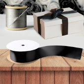 Zwart Effen Kleur Eenvoudig Minimalistisch Satijnen Lint