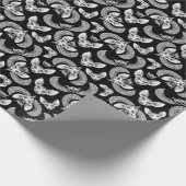 Zwart Egyptisch Sphynx Kat Gotisch Cadeaupapier (Hoek)