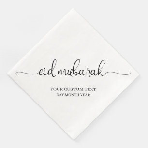 Zwart Eid Mubarak Calligrafie Aangepast Servet