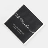 Zwart Eid Mubarak Engels Aangepast Servet (Hoek)