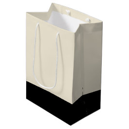 Zwart & eierschaal Wit Unisex Kleurblok Medium Cadeauzakje