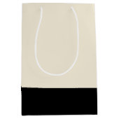 Zwart & eierschaal Wit Unisex Kleurblok Medium Cadeauzakje (Voorkant)