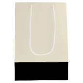 Zwart & eierschaal Wit Unisex Kleurblok Medium Cadeauzakje (Achterkant)