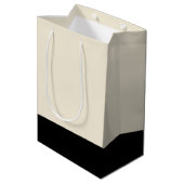 Zwart & eierschaal Wit Unisex Kleurblok Medium Cadeauzakje (Achterkant Gekanteld)