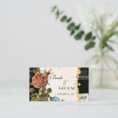 Zwart Eiffeltoren Roos Zitplaats Kaart Plaatskaartje (Staand voorkant)