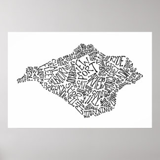 Zwart eiland van het Poster van de Kaart van de Te