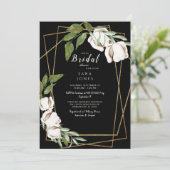 Zwart Elegance Katoen Foliage Vrijgezellenfeest Kaart (Staand voorkant)