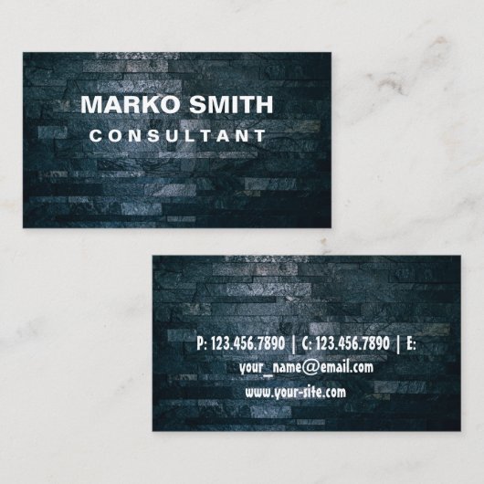 Zwart elegant achtergrondvisitekaartje visitekaartje (Voorkant / Achterkant)