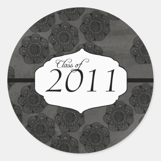 Zwart elegant afstuderen klasse van sticker (Voorkant)