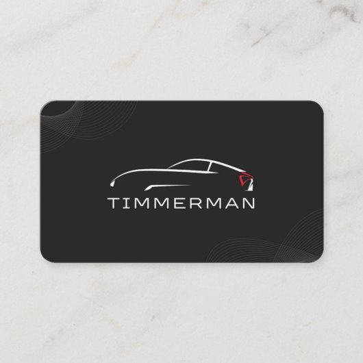 Zwart Elegant Auto Verkoop Visitekaartje (Voorkant)