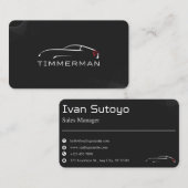 Zwart Elegant Auto Verkoop Visitekaartje (Voorkant / Achterkant)