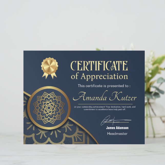 Zwart Elegant Award Certificaat (Staand voorkant)