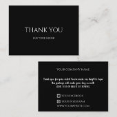 Zwart, elegant, bedankt voor uw Kaart voor uw best Notitiekaartje (Voorkant / Achterkant)