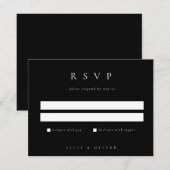 Zwart Elegant Boho Huwelijk Modern RSVP Kaartje (Voorkant / Achterkant)