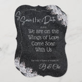 Zwart Elegant Bruiloft Save The Date (Voorkant / Achterkant)