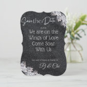 Zwart Elegant Bruiloft Save The Date (Staand voorkant)