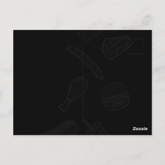 Zwart Elegant Burger Restaurant Menu Uitnodiging (Achterkant)