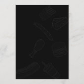 Zwart Elegant Burger Restaurant Menu Uitnodiging (Achterkant)