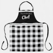 Zwart Elegant Chef Buffalo Pset Black White Apron Schort (Voorkant)